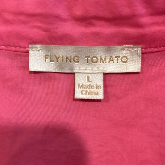 Flying Tomato Button Down Pink Red Blouse Top Size Large - Picture 4 of 6
